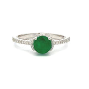 Bids.com 1.12ct Emerald Diamond Eng Only 14KT White Gold Rings White Smoke 7.0