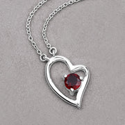 Bids.com 0.60 Carat Genuine Garnet .925 Sterling Silver Necklace Necklaces Dark Gray size 18.00