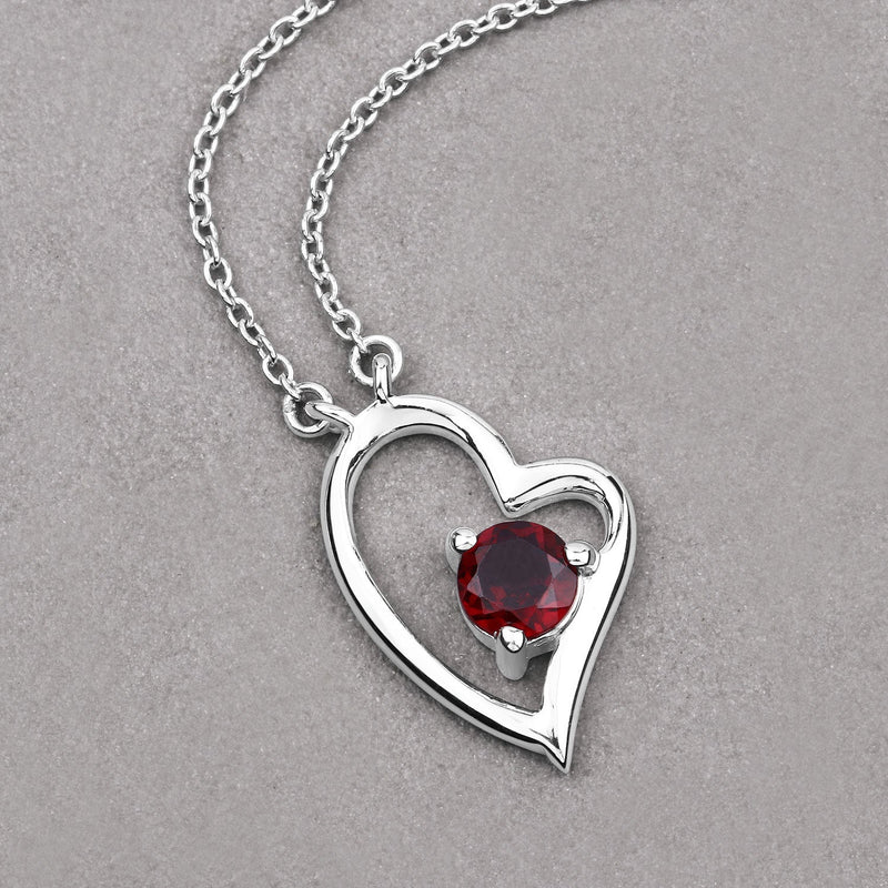 Bids.com 0.60 Carat Genuine Garnet .925 Sterling Silver Necklace Necklaces Dark Gray size 18.00