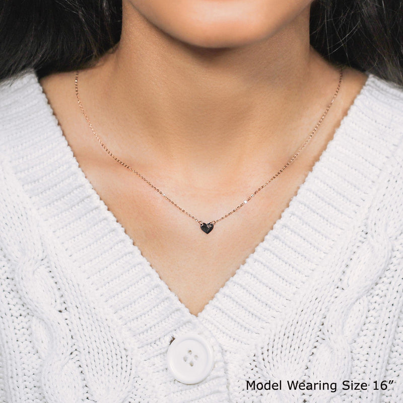 Bids.com 14k Rose Gold Polished Mini Heart Necklace Necklaces Lavender 18 / Rose Gold