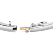 Bids.com 14K Two-Toned Gold Princess Cut Diamond Fashion Bangle (1 cttw, H-I Color, SI1-SI2 Clarity) Bracelets White Smoke YellowWhite.Gold / 7