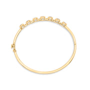 Bids.com 14K Yellow Gold Alternating Bezel Set 5MM Oval Shaped Tanzanite and 1/5 Cttw Diamond Bangle Bracelet (H-I Color, VS2-SI1 Clarity) - Fit's wrists up to 7.25" Inches Bracelets White Smoke Yellow.Gold / 7