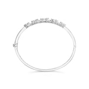 Bids.com 14K White Gold 2 1/2 Cttw Diamond Graduating Floral Cluster Bangle Bracelet (H-I Color, SI1-SI2 Clarity) - Fits Wrists up to 7.25" Bracelets White Smoke White.Gold / 7