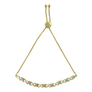 Bids.com 10K Yellow Gold over .925 Sterling Silver 1/10 Cttw Diamond Heart and X-Link 6â€-9â€ Adjustable Bolo Bracelet (H-I Color, I2-I3 Clarity) Bracelets White Smoke Yellow.Sterling Silver / 7