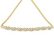 Bids.com 10K Yellow Gold over .925 Sterling Silver 1/10 Cttw Diamond Heart and X-Link 6â€-9â€ Adjustable Bolo Bracelet (H-I Color, I2-I3 Clarity) Bracelets White Smoke Yellow.Sterling Silver / 7