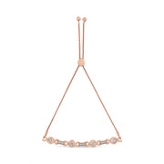 Bids.com 14K Yellow Gold Plated .925 Sterling Silver Channel Set Diamond Accent Twist 4â€-10â€ Adjustable Bolo Bracelet (I-J Color, I3 Clarity) Bracelets White Smoke Rose.Sterling Silver / 7