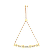 Bids.com 14K Yellow Gold Plated .925 Sterling Silver Channel Set Diamond Accent Twist 4â€-10â€ Adjustable Bolo Bracelet (I-J Color, I3 Clarity) Bracelets White Smoke Yellow.Sterling Silver / 7