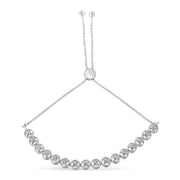 Bids.com .925 Sterling Silver 1/4 cttw Round-cut Diamond Bolo Bracelet (I-J Color, I3 Clarity) Bracelets White Smoke White.Sterling Silver / 7