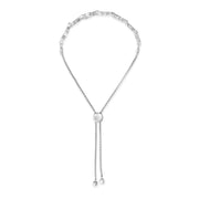 Bids.com .925 Sterling Silver 1/2 Cttw Diamond Alternating Heart Link Adjustable Bolo Bracelet (I-J Color, I3 Clarity) - 4" to 10" Inches Bracelets White Smoke White.Sterling Silver / 7