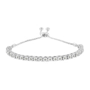 Bids.com 10K Yellow Gold over .925 Sterling Silver 1/4 Cttw Miracle-Set Diamond 4â€-10â€ Adjustable Bolo Tennis Bracelet (I-J Color, I3 Clarity) Bracelets White Smoke White.Sterling Silver / 7