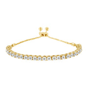 Bids.com 10K Yellow Gold over .925 Sterling Silver 1/4 Cttw Miracle-Set Diamond 4â€-10â€ Adjustable Bolo Tennis Bracelet (I-J Color, I3 Clarity) Bracelets White Smoke Yellow.Sterling Silver / 0.25