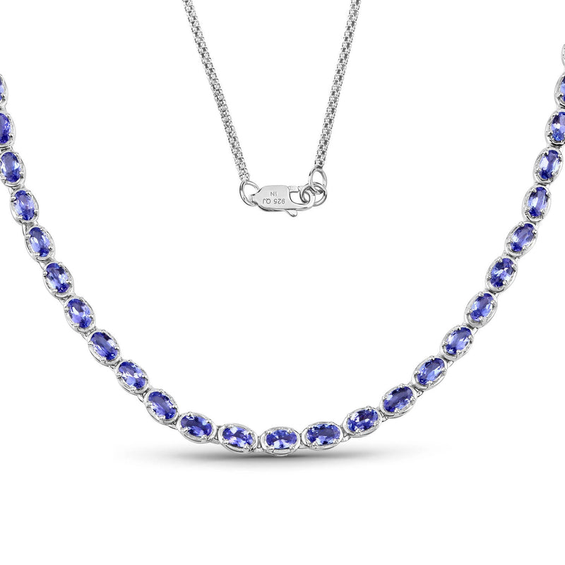 Bids.com 10.00 Carat Genuine Tanzanite .925 Sterling Silver Necklace Necklaces White Smoke