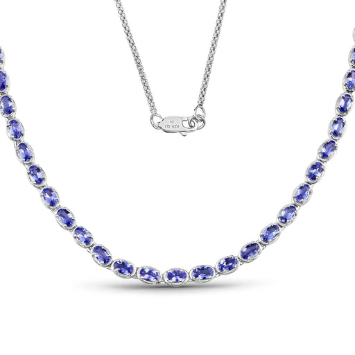 Bids.com 10.00 Carat Genuine Tanzanite .925 Sterling Silver Necklace Necklaces White Smoke