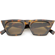 zeroUV Women's Retro Oversize Wide Pointed Cat Eye Sunglasses C921 Sunglasses White Smoke Tortoise Brown