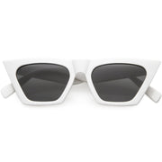 zeroUV Women's Retro Oversize Wide Pointed Cat Eye Sunglasses C921 Sunglasses White Smoke White Smoke