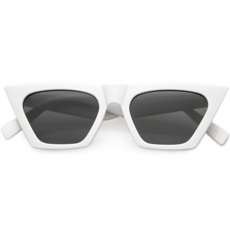 zeroUV Women's Retro Oversize Wide Pointed Cat Eye Sunglasses C921 Sunglasses White Smoke White Smoke