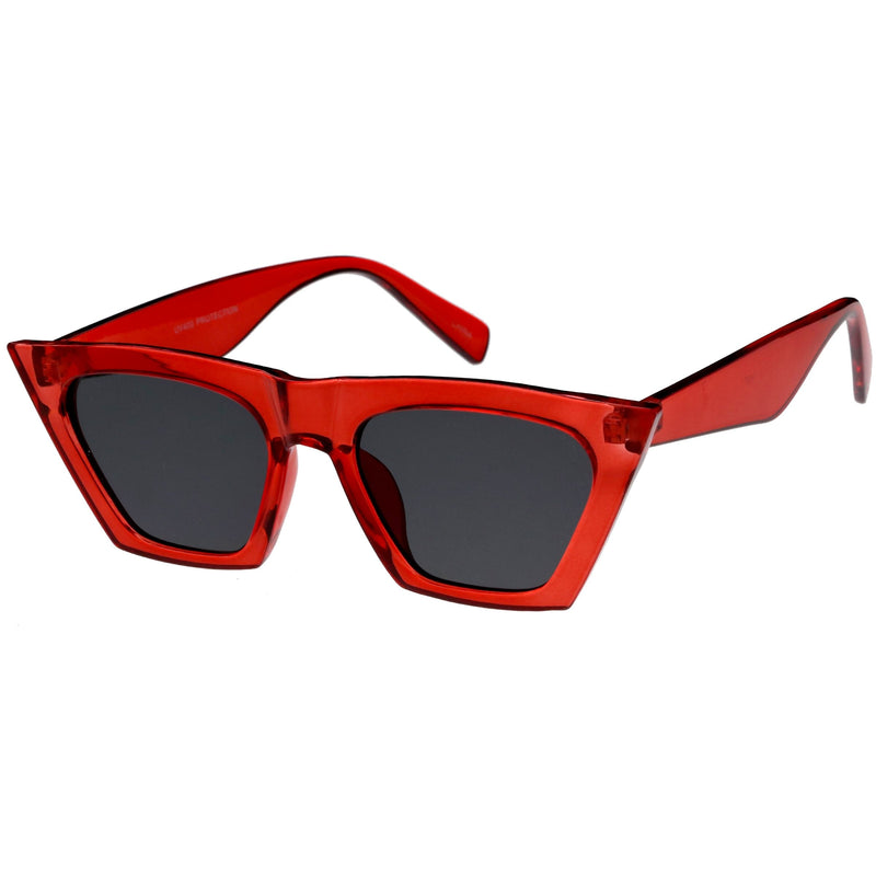 zeroUV Women's Retro Oversize Wide Pointed Cat Eye Sunglasses C921 Sunglasses White Smoke Red Smoke,White Smoke,Shiny Black Lavender,Matte Black Smoke,Tortoise Brown