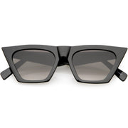 zeroUV Women's Retro Oversize Wide Pointed Cat Eye Sunglasses C921 Sunglasses Dim Gray Shiny Black Lavender