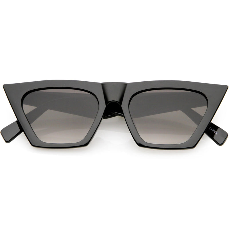 zeroUV Women's Retro Oversize Wide Pointed Cat Eye Sunglasses C921 Sunglasses Dim Gray Shiny Black Lavender
