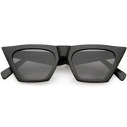 zeroUV Women's Retro Oversize Wide Pointed Cat Eye Sunglasses C921 Sunglasses Dim Gray Matte Black Smoke