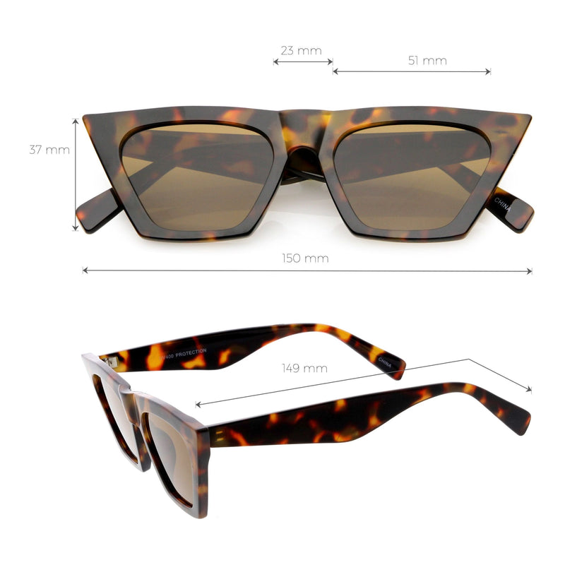 zeroUV Women's Retro Oversize Wide Pointed Cat Eye Sunglasses C921 Sunglasses White Smoke Red Smoke,White Smoke,Shiny Black Lavender,Matte Black Smoke,Tortoise Brown