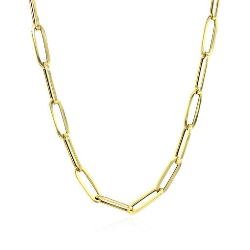 Bids.com 14K Yellow Gold Bold Paperclip Chain (4.2 mm) Necklaces White Smoke 18 / Yellow Gold,24 / Yellow Gold,38 / Yellow Gold