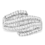 Bids.com 14K White Gold Diamond Cocktail Ring Band (1 3/4 Cttw, H-I Color, SI2-I1 Clarity) - Size 6-1/2 Rings White Smoke 8 / White.Gold,7 / White.Gold,6.5 / White.Gold