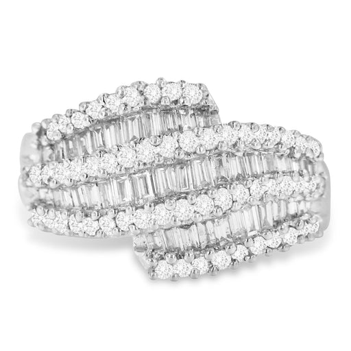 Bids.com 14K White Gold Diamond Cocktail Ring Band (1 3/4 Cttw, H-I Color, SI2-I1 Clarity) - Size 6-1/2 Rings White Smoke 8 / White.Gold,7 / White.Gold,6.5 / White.Gold