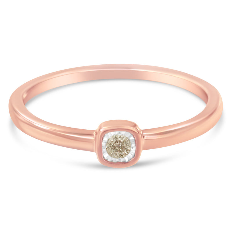 Bids.com 14K Rose Gold Plated .925 Sterling Silver 1/20 Carat Diamond Square Cushion-Shaped Miracle Set Petite Fashion Promise Ring (J-K Color, I1-I2 Clarity) - Size 6 Rings White Smoke 8 / Rose.Sterling Silver,7 / Rose.Sterling Silver,6 / Rose.Sterling Silver