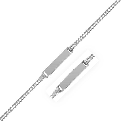 Bids.com 14k White Gold Curb Link Chain Polished Children's ID Bracelet Bracelets White Smoke 6 / White Gold