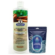 Garner's Garden Natural Mouthwash and Tooth Powder | H2O2 | Antibacterial Fluoride-Free Mouthwash White Smoke 16 oz Reduced Cinnamint Mouthwash / 2 oz Regular Tooth Powder