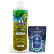 Garner's Garden Natural Mouthwash and Tooth Powder | H2O2 | Antibacterial Fluoride-Free Mouthwash White Smoke 16 oz Regular Lemongrassmint Mouthwash / 2 oz Regular Tooth Powder