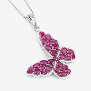Bids.com 4.72 Carat Genuine Ruby .925 Sterling Silver Pendant Pendants White Smoke