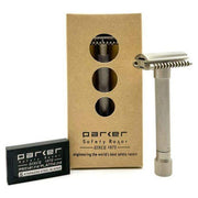 Parker Parker Variant Adjustable Open Comb Safety Razor - Satin Chrome [VAR SC OC] Safety Razor Dark Khaki