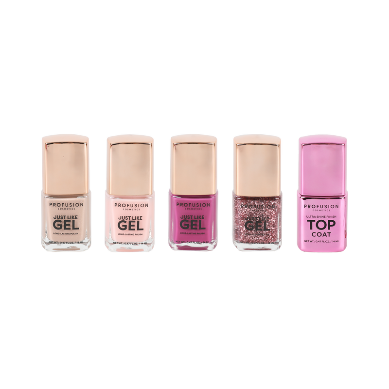 Profusion Cosmetics Shining Star Gel Effect Nail Polish Set Nail Polishes Light Pink