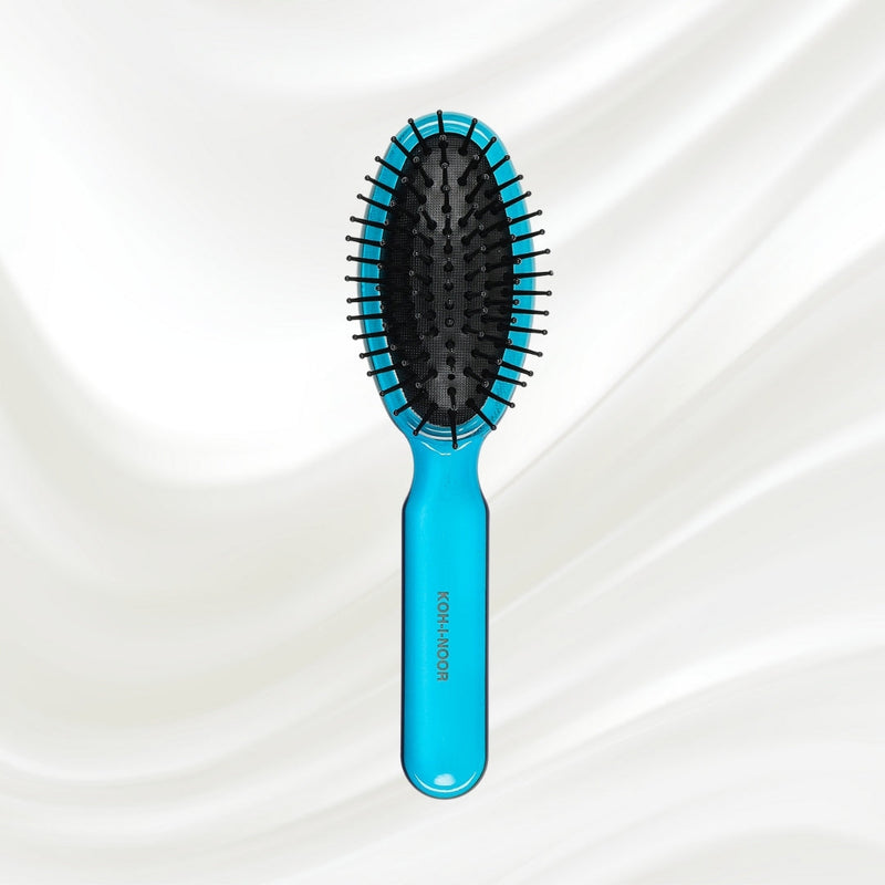 KOH-I-NOOR Beauty USA All Seasons Synthetic Pin Hair Brush - Pneumatic Cushion for Thick & Coarse Hair Hair Brush Lavender Petroleum Blue / Small