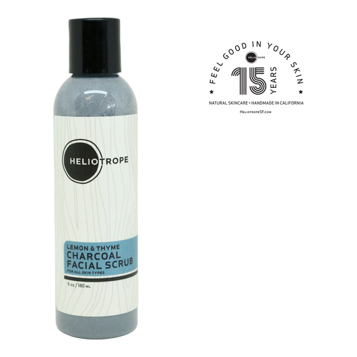 Heliotrope San Francisco Lemon & Thyme Charcoal Face Scrub Facial Cleanser White Smoke 6 oz,2 oz