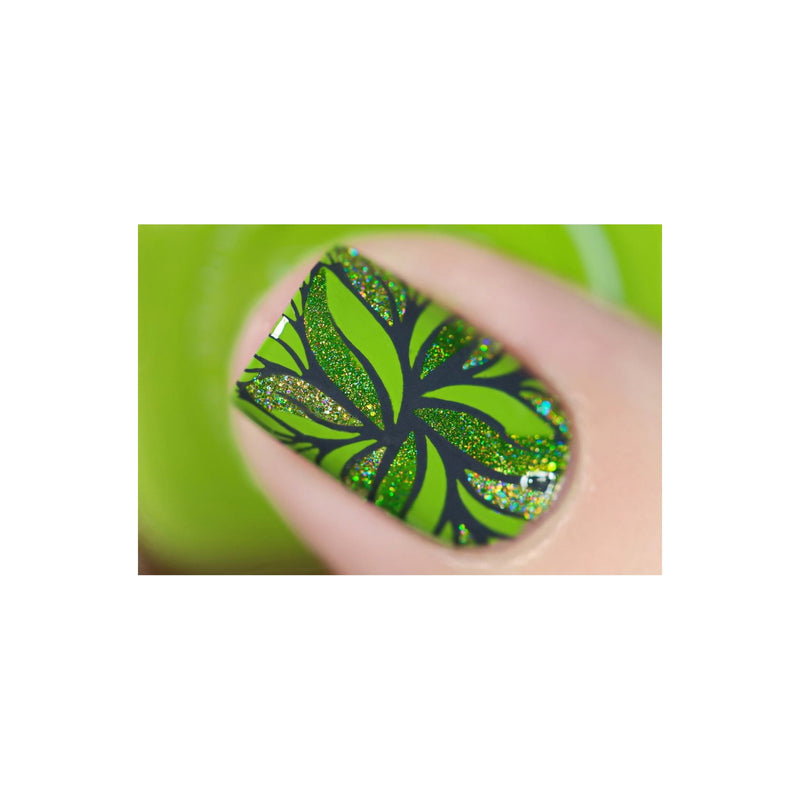 UberChic Beauty Lovely Leaves-01 Stamping Plate Olive Drab