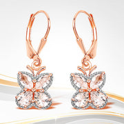 Bids.com 18K Rose Gold Plated 1.88 Carat Genuine Morganite .925 Sterling Silver Earrings Earrings White Smoke