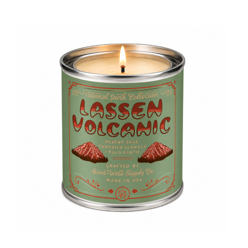 Good & Well Supply Co Lassen Volcanic National Park Candle Candles Dim Gray Half Pint / 8oz / Cotton Wick,Pint / 14oz / Cotton Wick