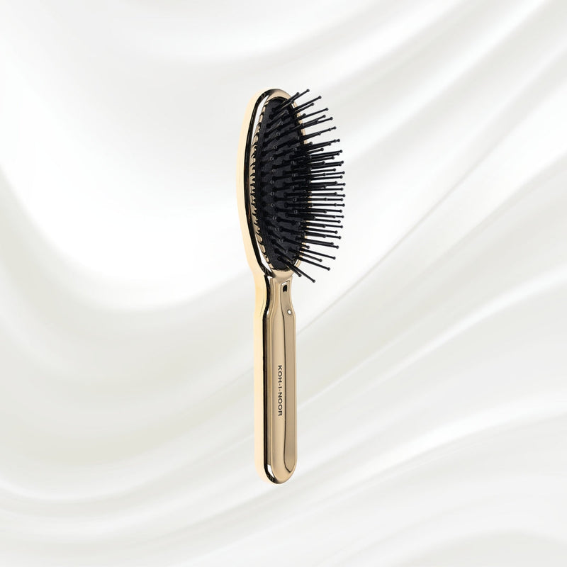 KOH-I-NOOR Beauty USA Metallic Pneumatic Oval Synthetic Pin Hairbrush Hair Brush Lavender Chrome / Small,Gold / Small,Chrome / Large,Gold / Large