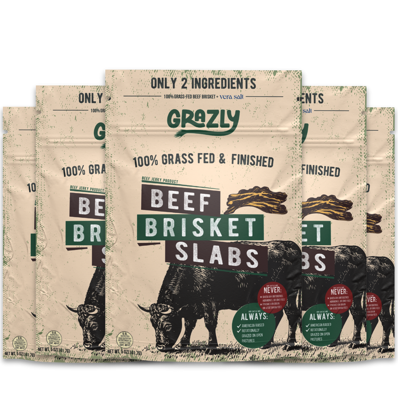 Grazly Beef Brisket Slabs - 100% Grass-Fed & Finished Tan 5 pack