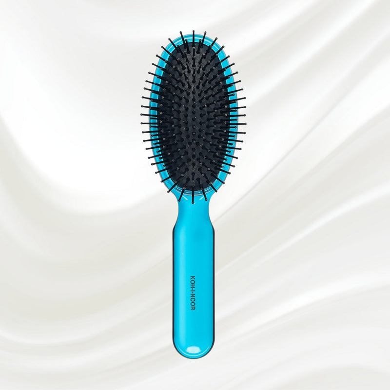 KOH-I-NOOR Beauty USA All Seasons Synthetic Pin Hair Brush - Pneumatic Cushion for Thick & Coarse Hair Hair Brush Lavender Petroleum Blue / Large
