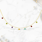 Bids.com 14k Yellow Gold Cable Chain Necklace with Round Multi-Tone Charms Necklaces White Smoke 16 / Yellow Gold,18 / Yellow Gold