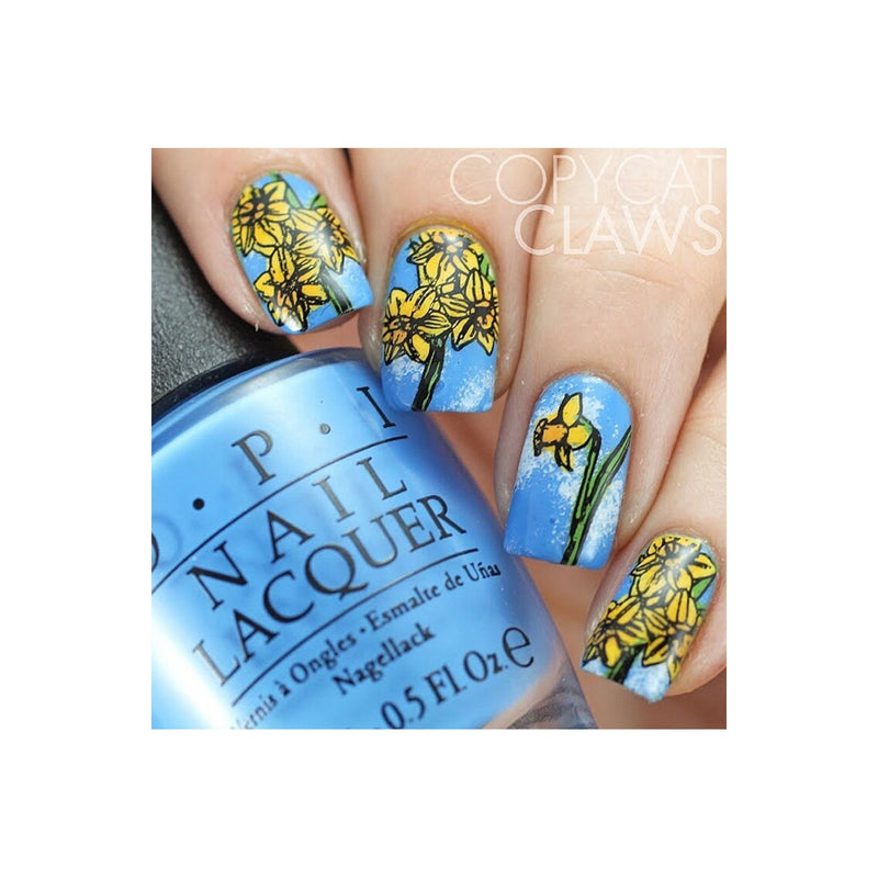 UberChic Beauty Yay Spring! Stamping Plate Cadet Blue