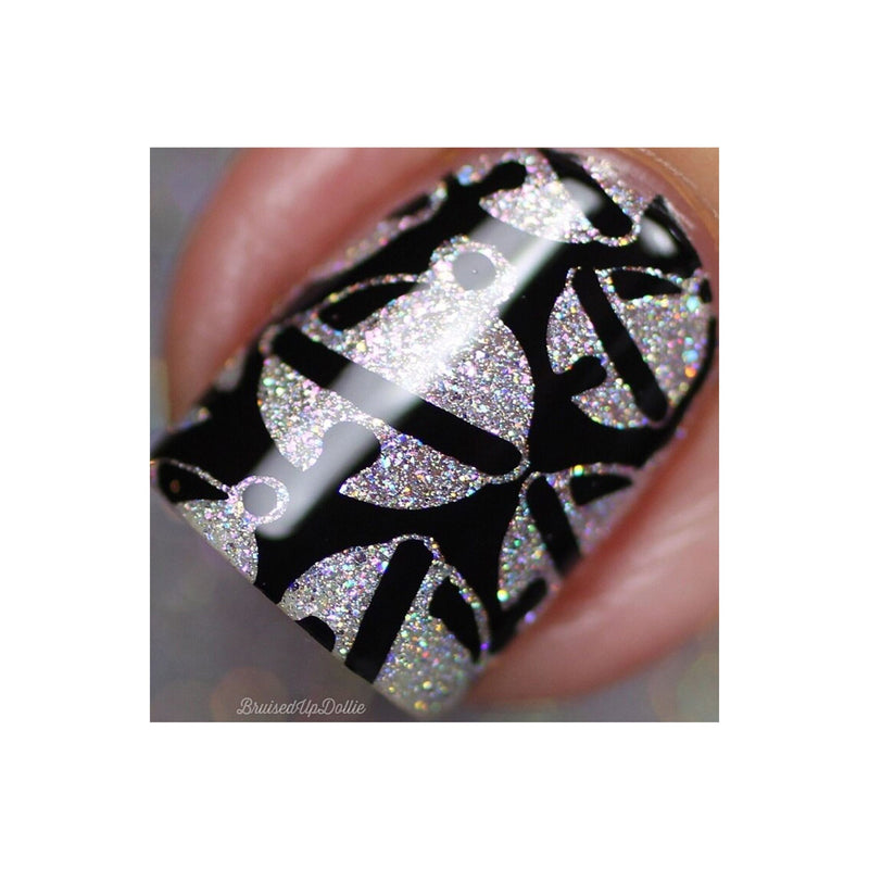 UberChic Beauty Happy Christmas, (Christmas-04) Stamping Plate Dim Gray