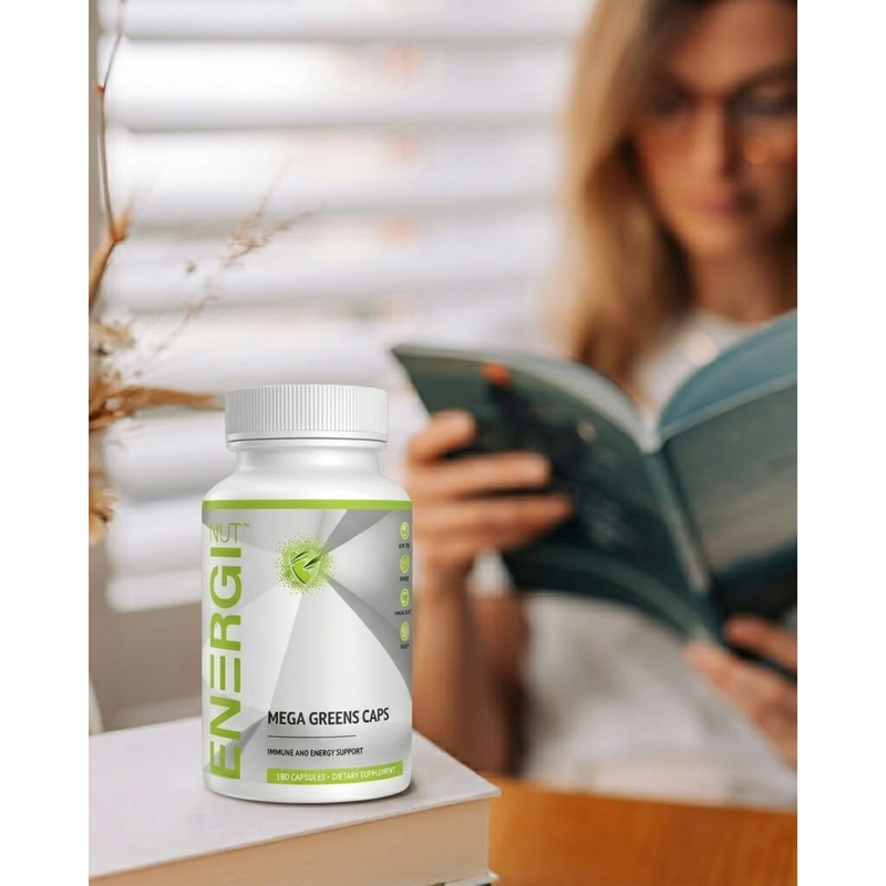 Energi Nutrition Mega Green Caps Supplement Light Gray