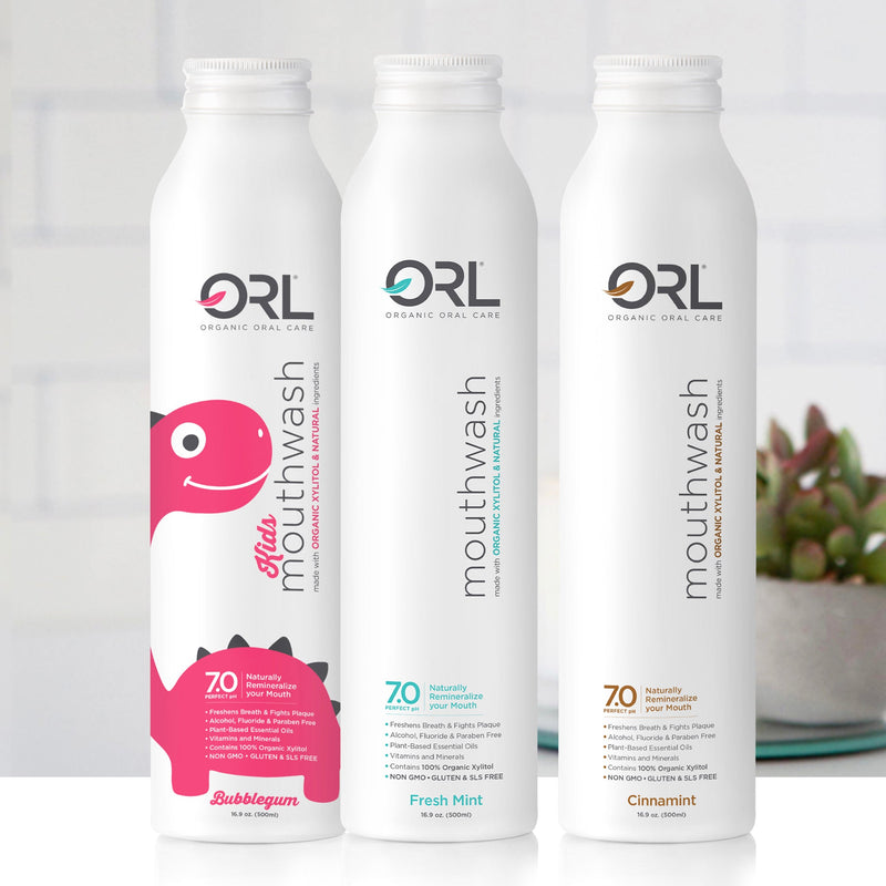 ORL Natural Mouthwash made with the Finest Clean Ingredients Mouthwash Lavender Fresh Mint,Cinnamint,Kids Bubblegum