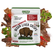 Grazly Bison Liver Crisps - 100% Grass-Fed/Finished Bison Crisp Black Smoky Barbecue / 1 Pack