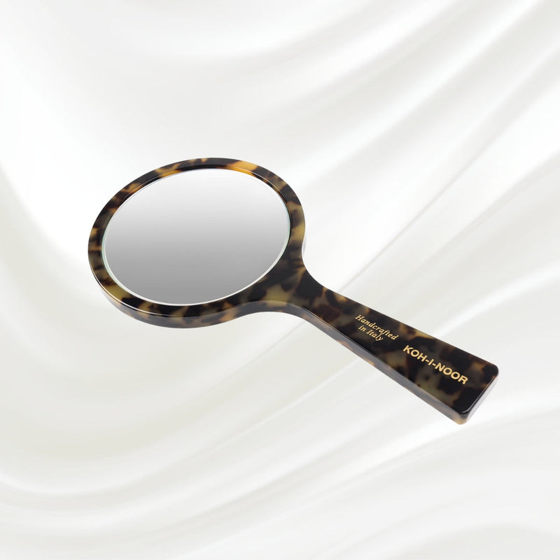 KOH-I-NOOR Beauty USA Luxury Hand Mirror - Garden Green Acetate with German Glass Mirror Lavender